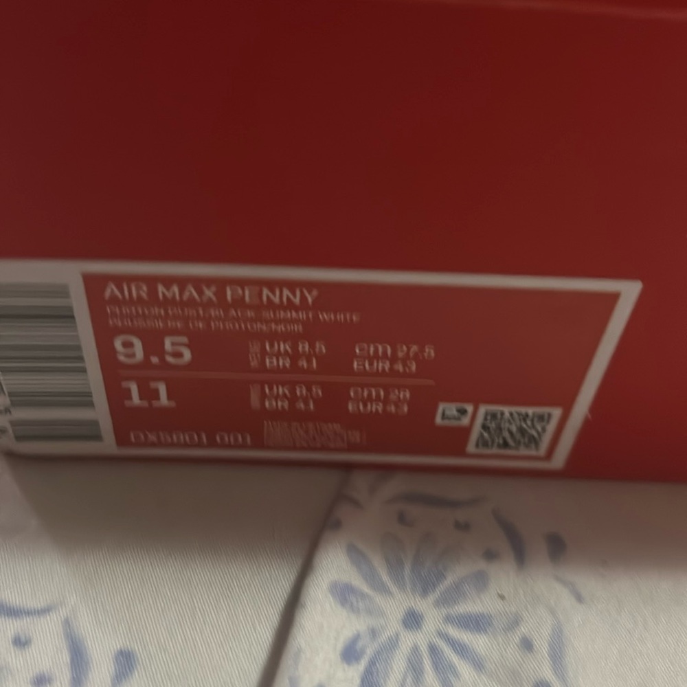 Air max penny 1 brand new with box size 9.5